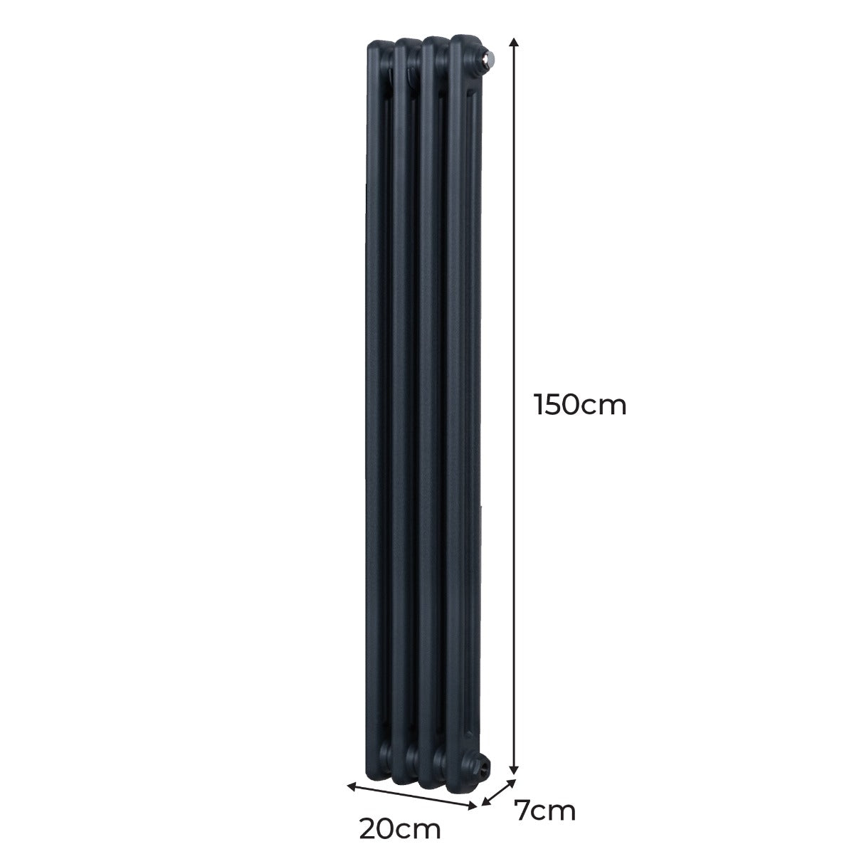 Traditional 2 Column Radiator - 1500 x 202mm - Anthracite Grey - Used - Good