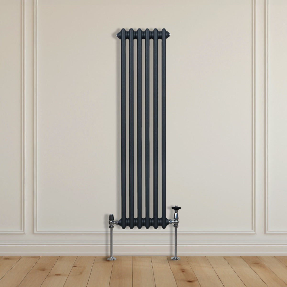 Traditional 2 Column Radiator - 1500 x 292mm - Anthracite Grey - Used - Good