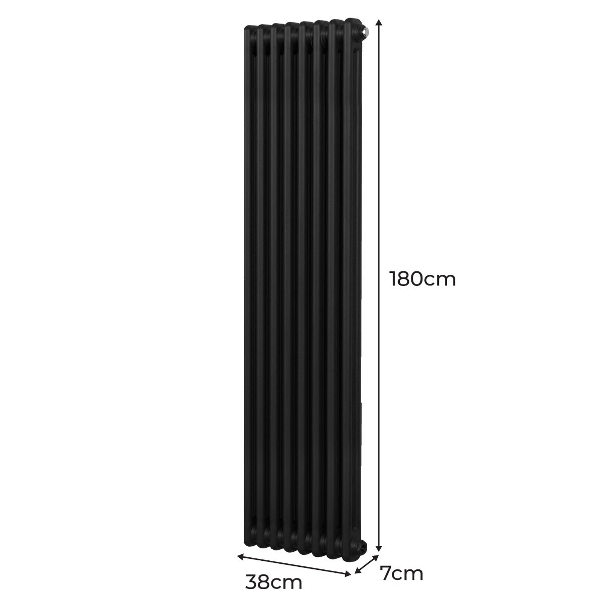 Traditional 2 Column Radiator - 1800 x 382mm - Black - Like New