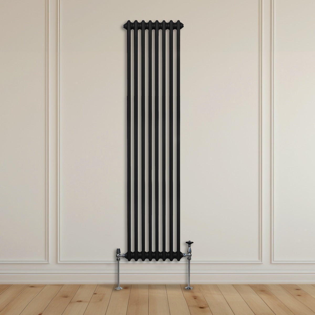 Traditional 2 Column Radiator - 1800 x 382mm - Black - Like New