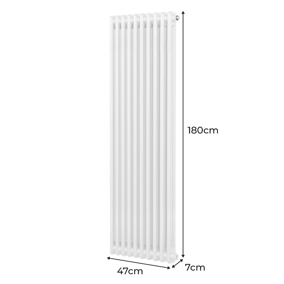 Traditional 2 Column Radiator - 1800 x 472mm - White - Used - Very Good