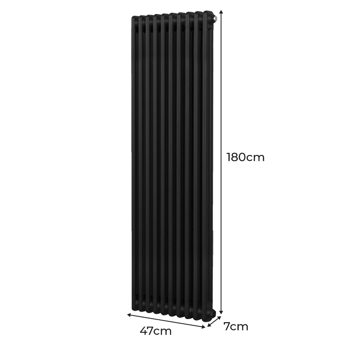 Traditional 2 Column Radiator - 1800 x 472mm - Black - Used - Very Good