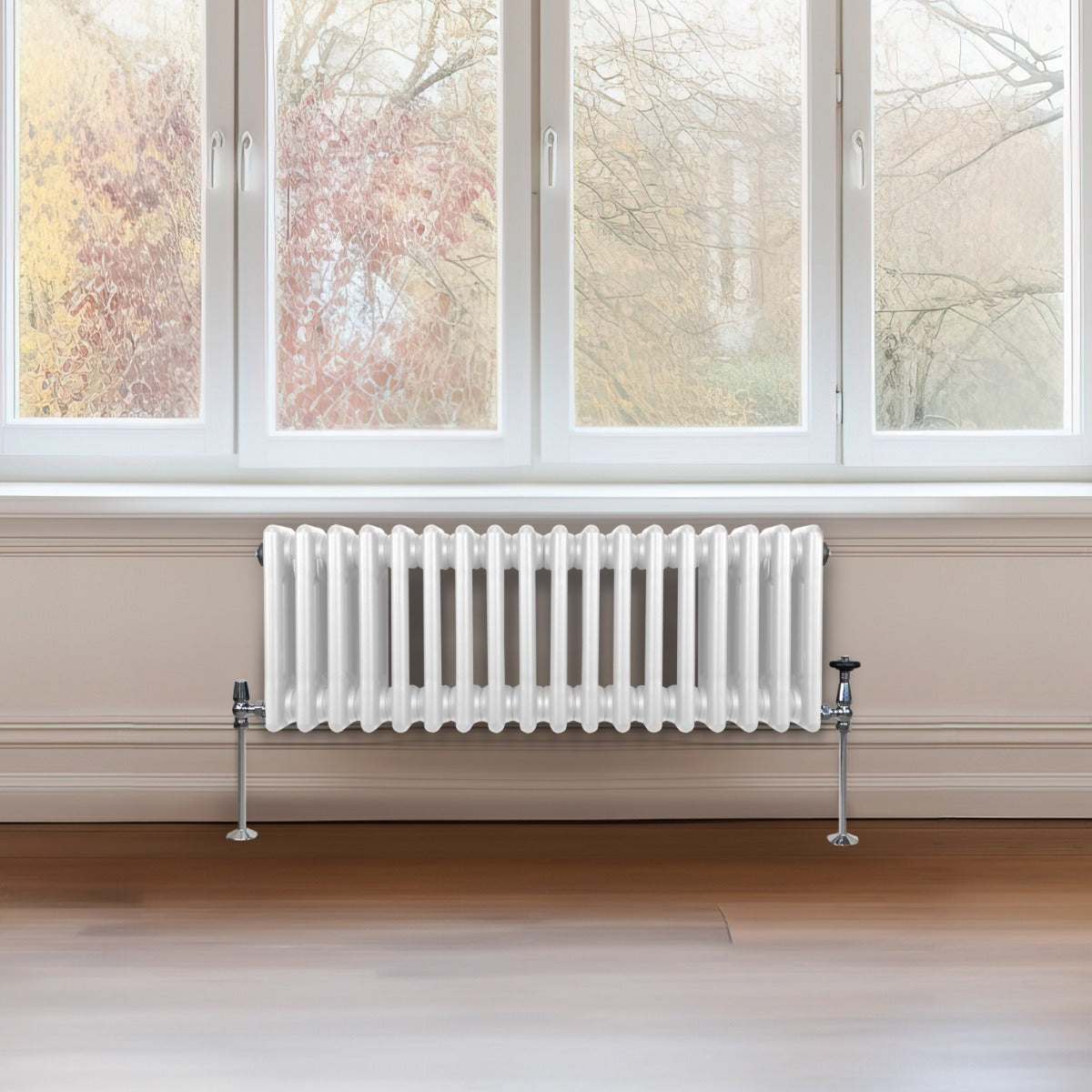 Traditional 3 Column Radiator - 300 x 832mm - White - Used - Acceptable