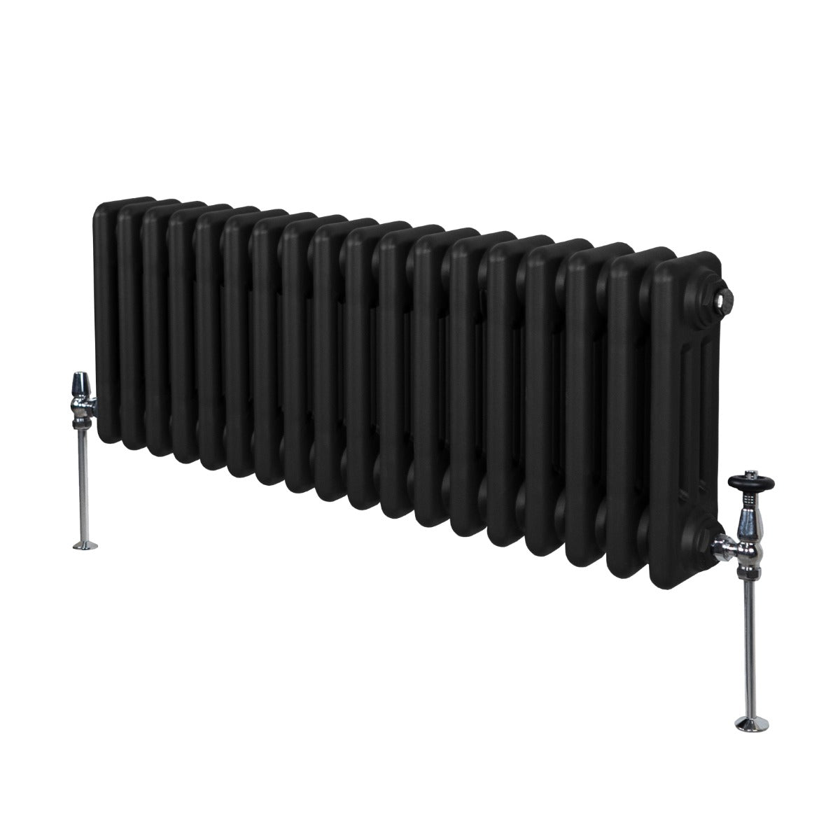 Traditional 3 Column Radiator - 300 x 832mm - Black - Used - Good
