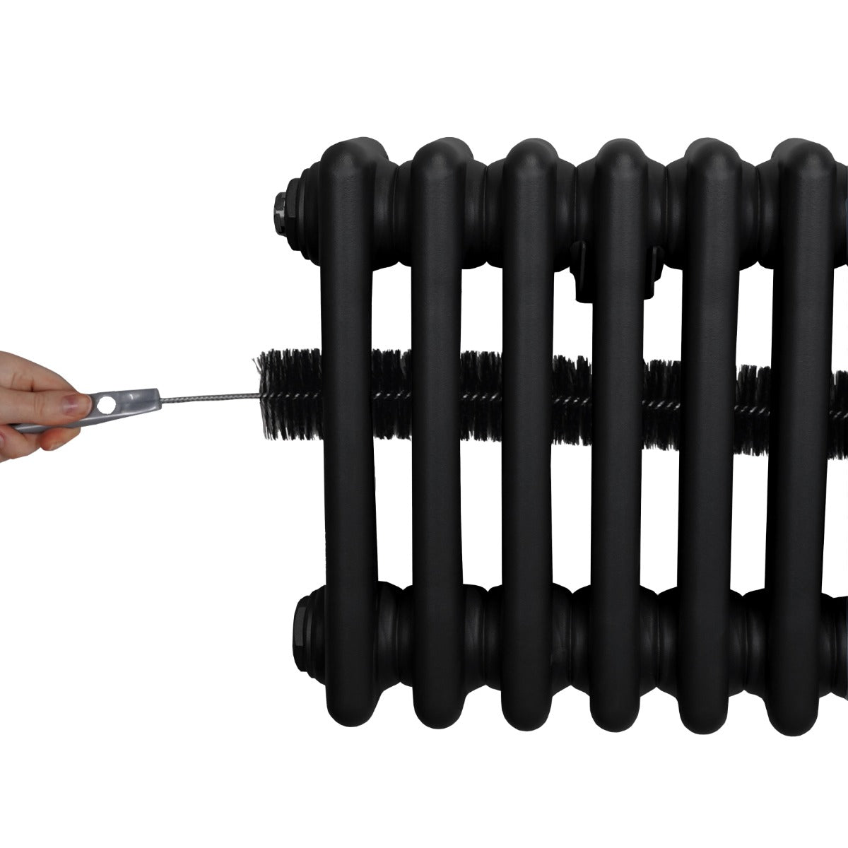 Traditional 3 Column Radiator - 300 x 832mm - Black - Used - Good