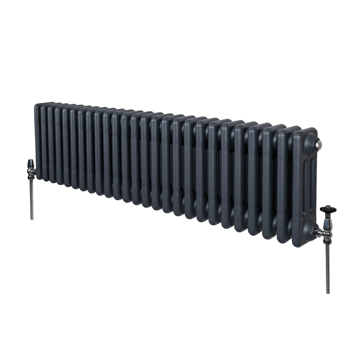 Traditional 3 Column Radiator - 300 x 1192mm - Anthracite Grey - Used - Good