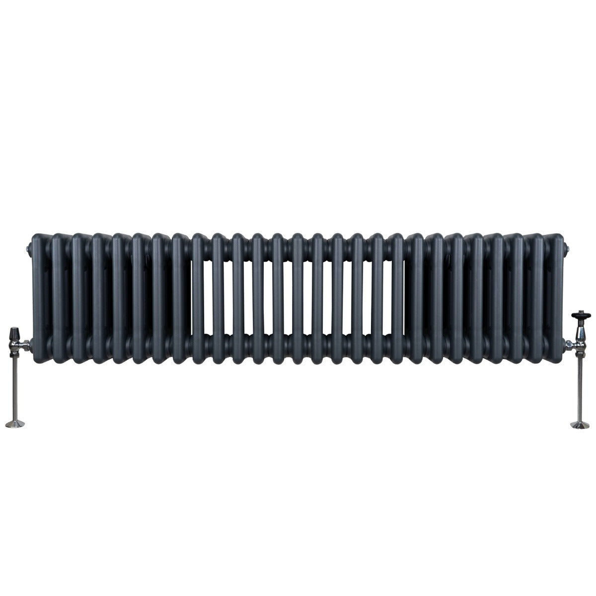 Traditional 3 Column Radiator - 300 x 1192mm - Anthracite Grey - Used - Good