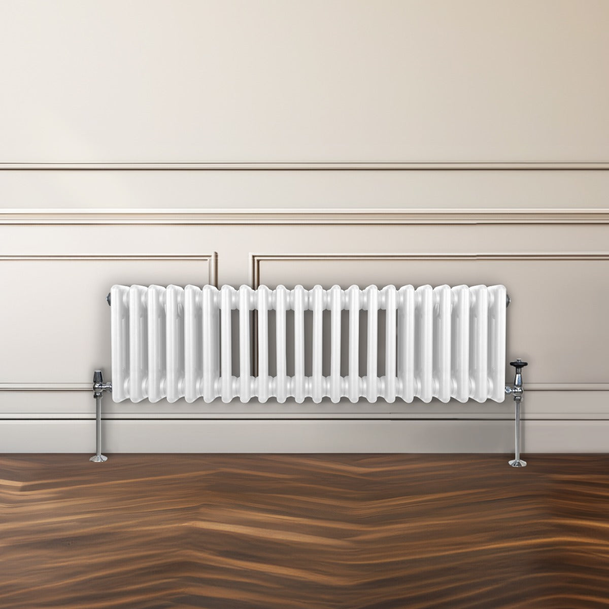 Traditional 3 Column Radiator - 300 x 1192mm - White - Used - Very Good