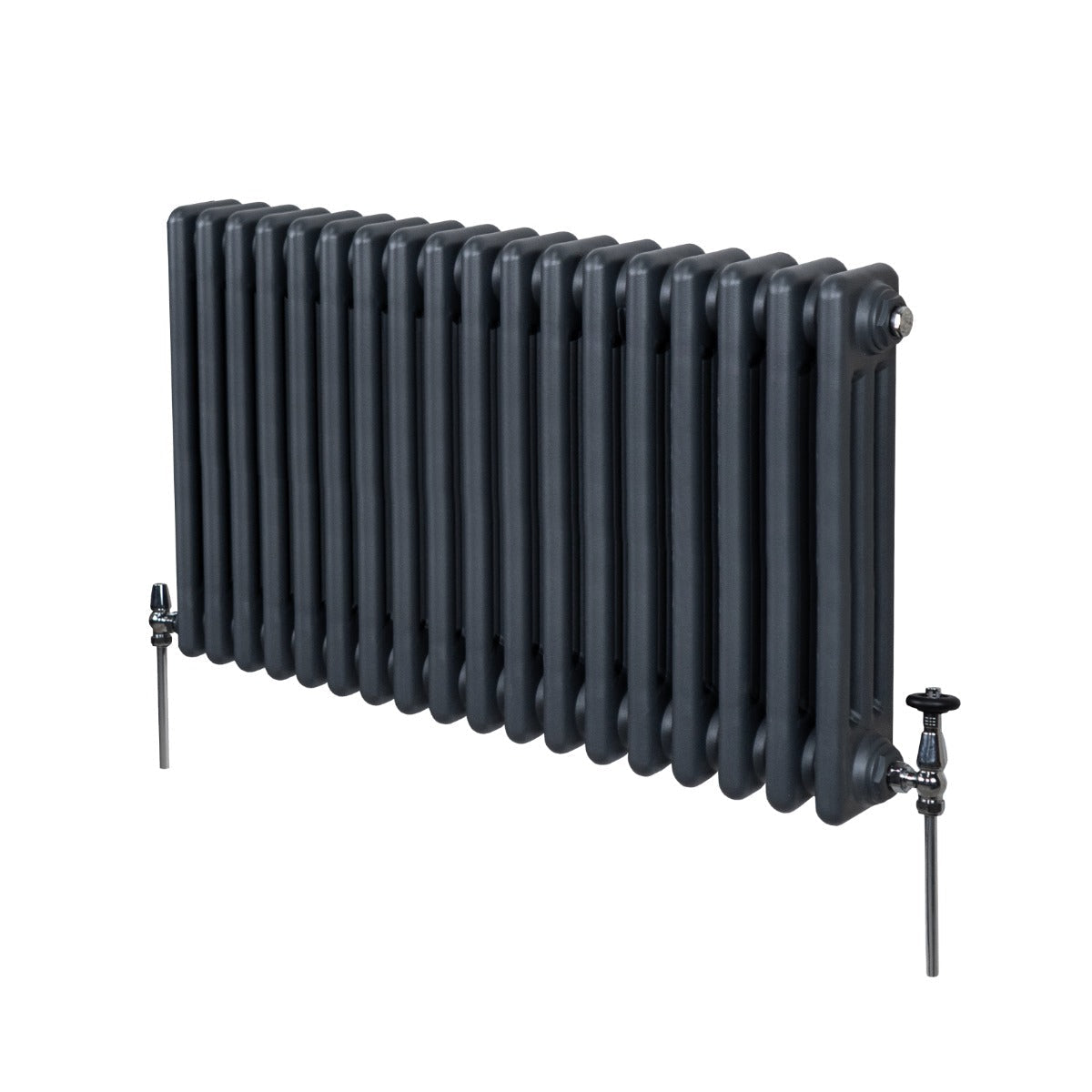 Traditional 3 Column Radiator - 600 x 832mm - Anthracite Grey - Used - Good