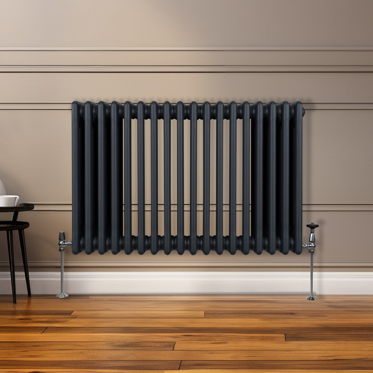 Traditional 3 Column Radiator - 600 x 832mm - Anthracite Grey - Used - Very Good