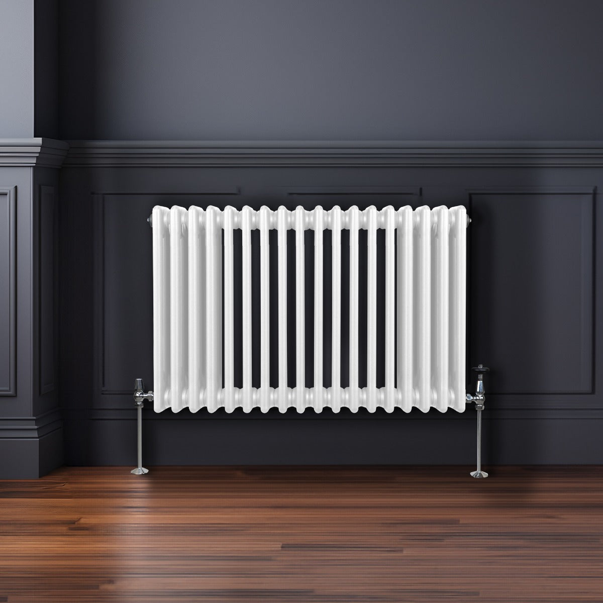 Traditional 3 Column Radiator - 600 x 832mm - White - Used - Good