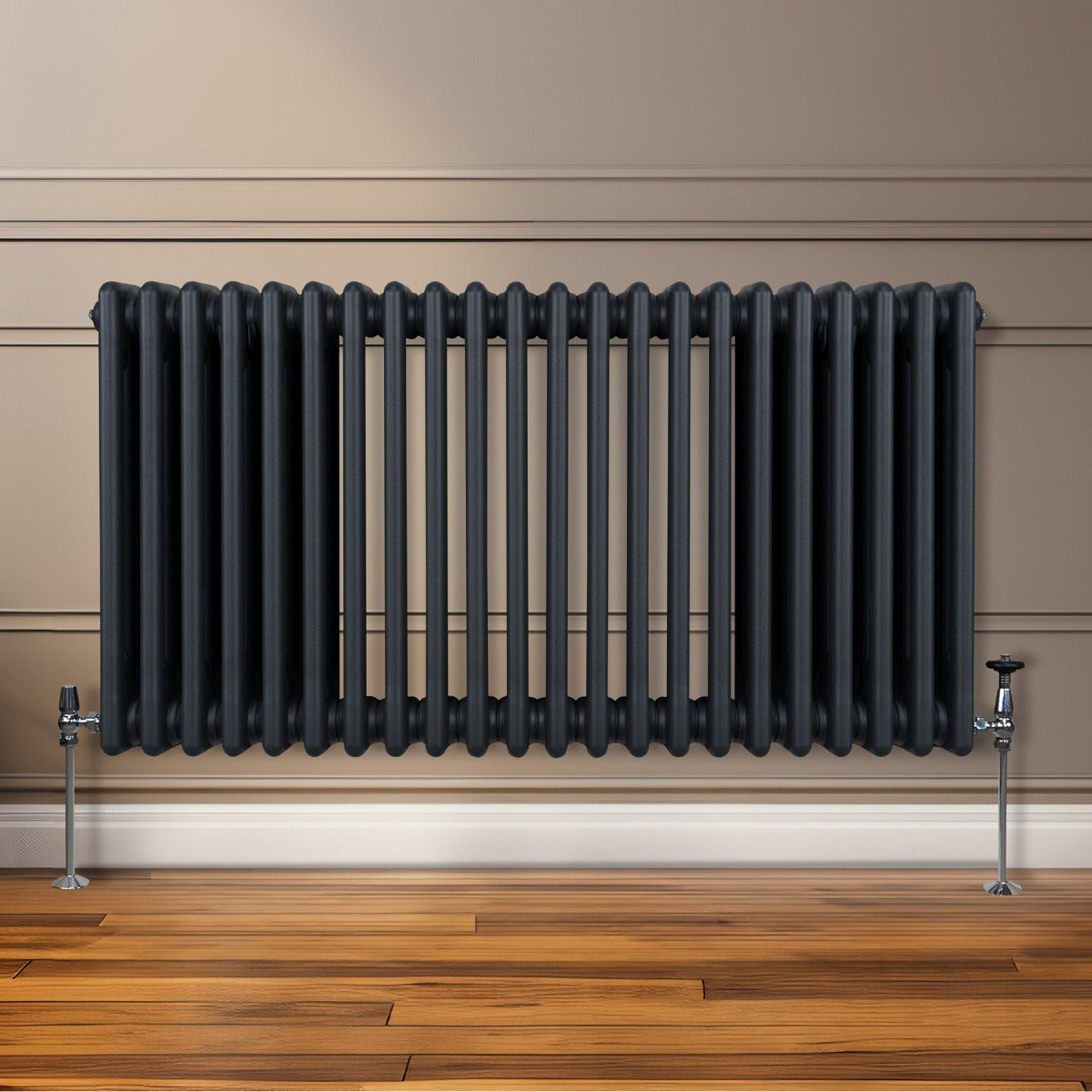 Traditional 3 Column Radiator - 600 x 1012mm - Anthracite Grey - Used - Very Good