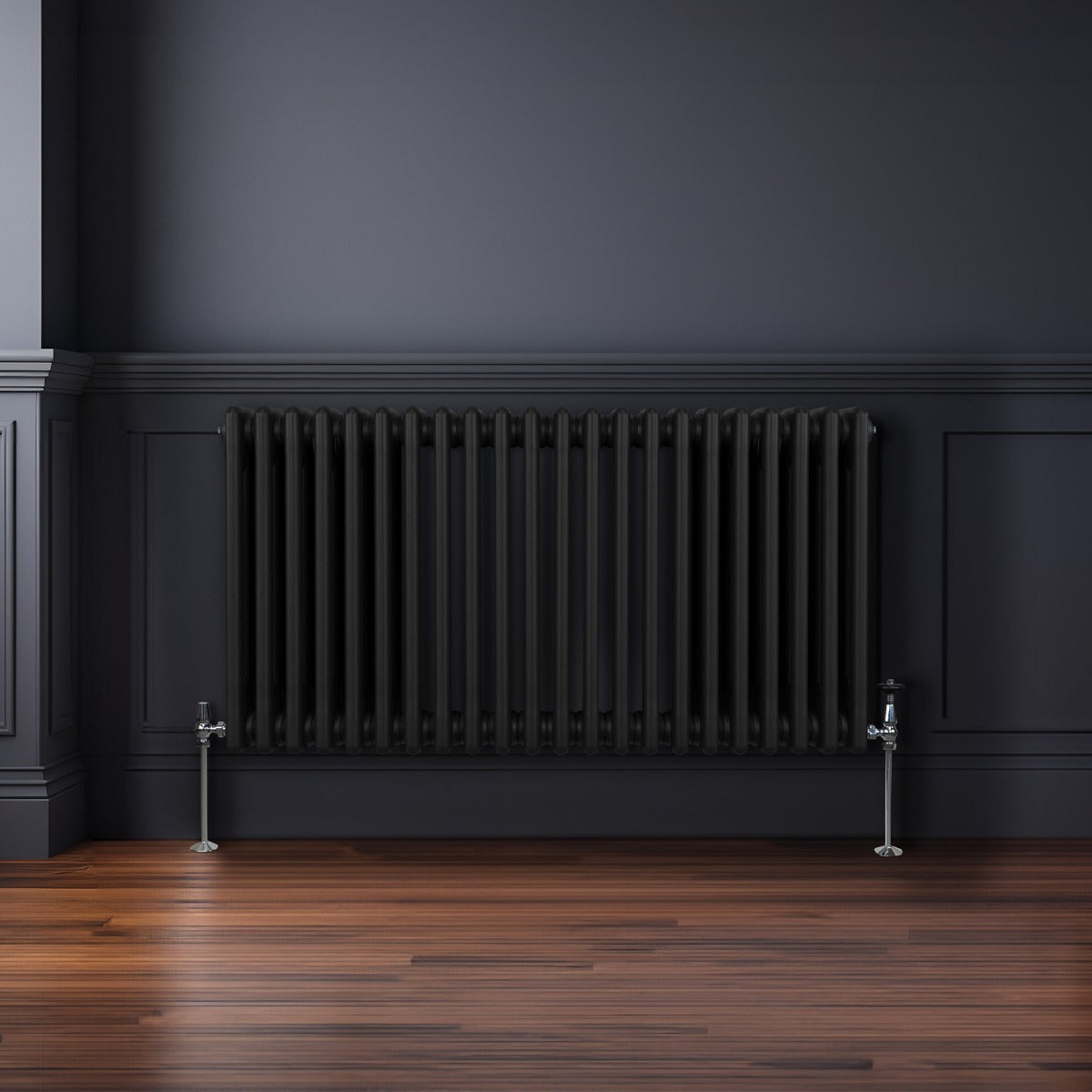 Traditional 3 Column Radiator - 600 x 1012mm - Black - Used - Acceptable