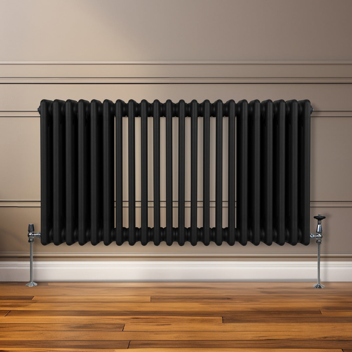 Traditional 3 Column Radiator - 600 x 1012mm - Black - Used - Acceptable