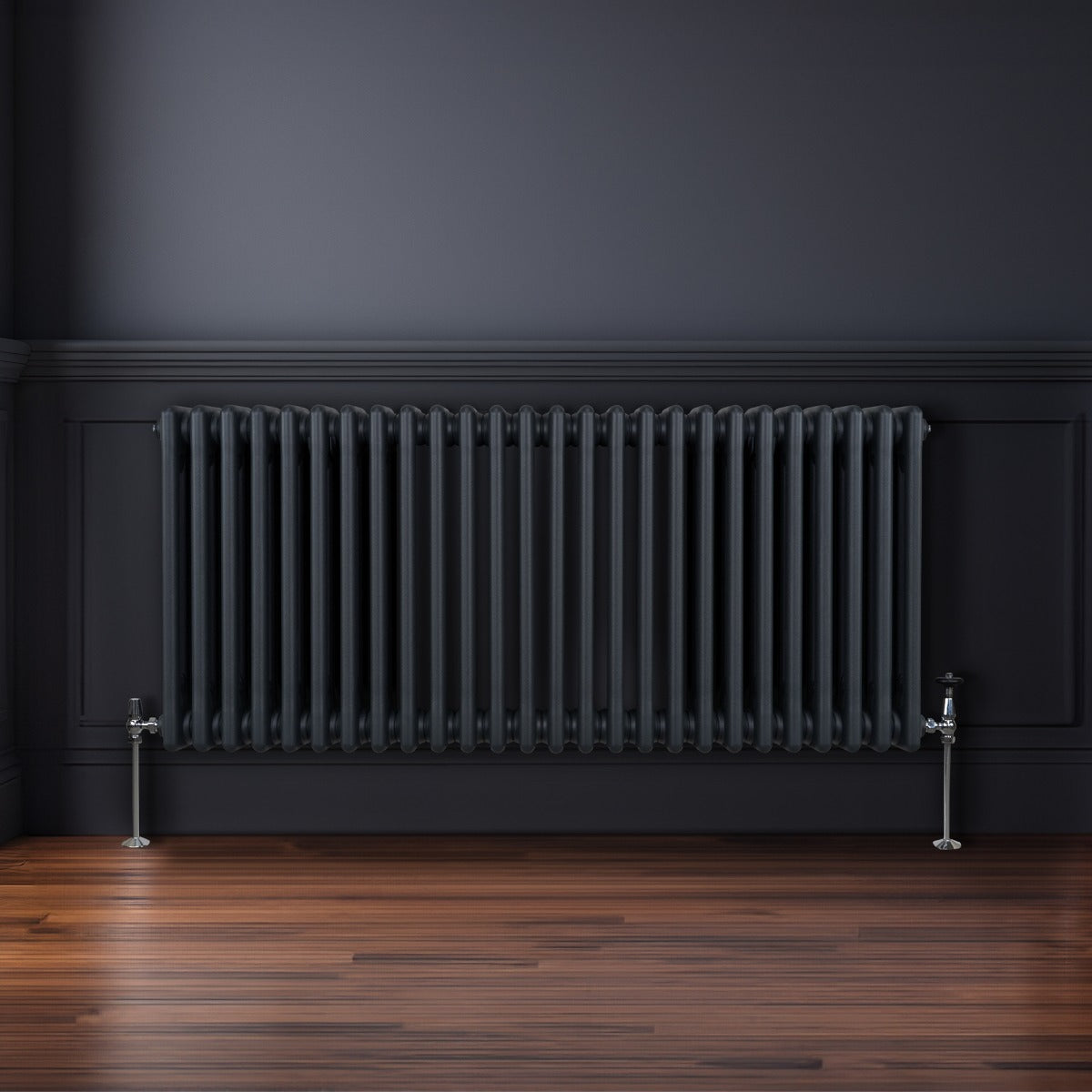 Traditional 3 Column Radiator - 600 x 1192mm - Anthracite Grey - Used - Acceptable