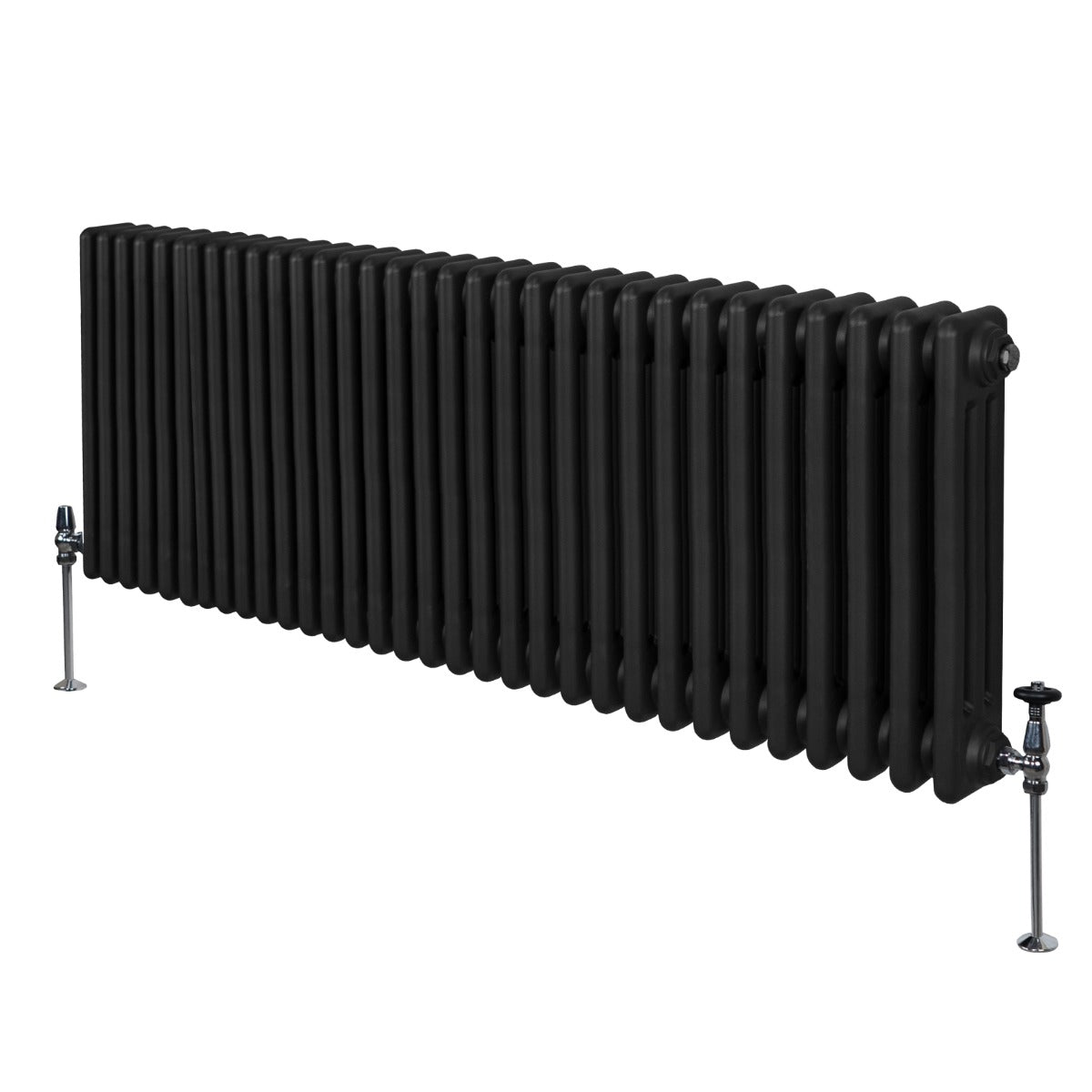 Traditional 3 Column Radiator - 600 x 1462mm - Black - Used - Good