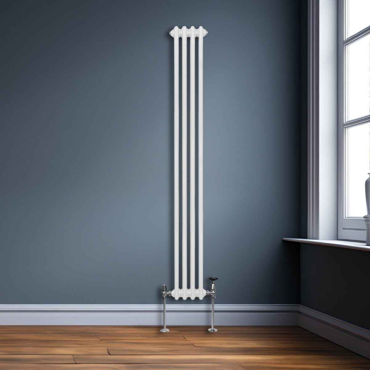 Traditional 3 Column Radiator - 1800 x 202mm - White - Used - Very Good
