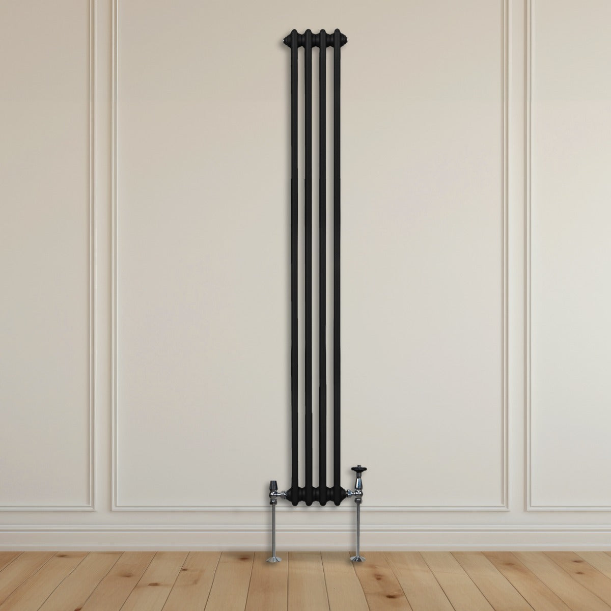 Traditional 3 Column Radiator - 1800 x 202mm - Black - Used - Very Good