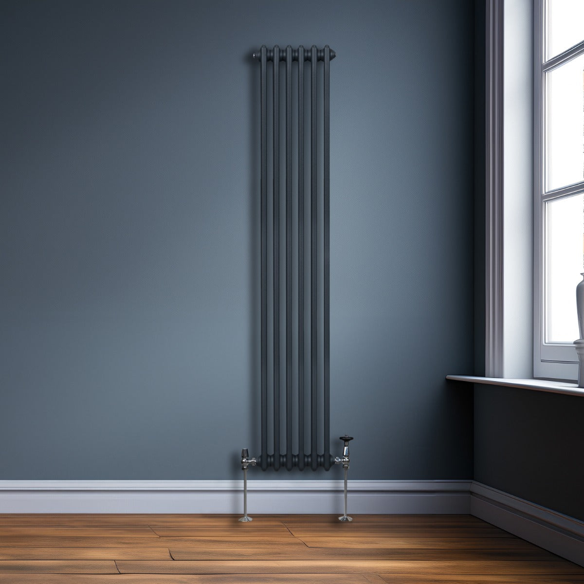 Traditional 3 Column Radiator - 1800 x 292mm - Anthracite Grey - Used - Very Good