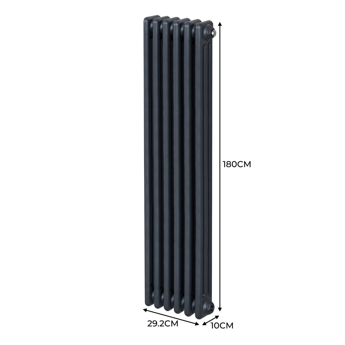 Traditional 3 Column Radiator - 1800 x 292mm - Anthracite Grey - Used - Very Good