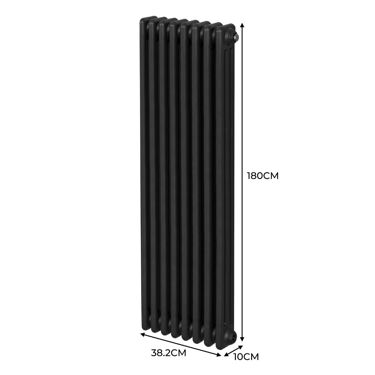 Traditional 3 Column Radiator - 1800 x 382mm - Black - Used - Very Good