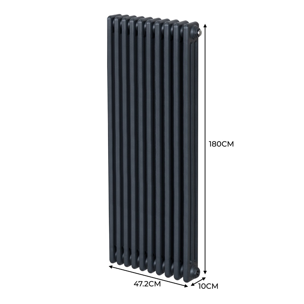 Traditional 3 Column Radiator - 1800 x 472mm - Anthracite Grey - Used - Good