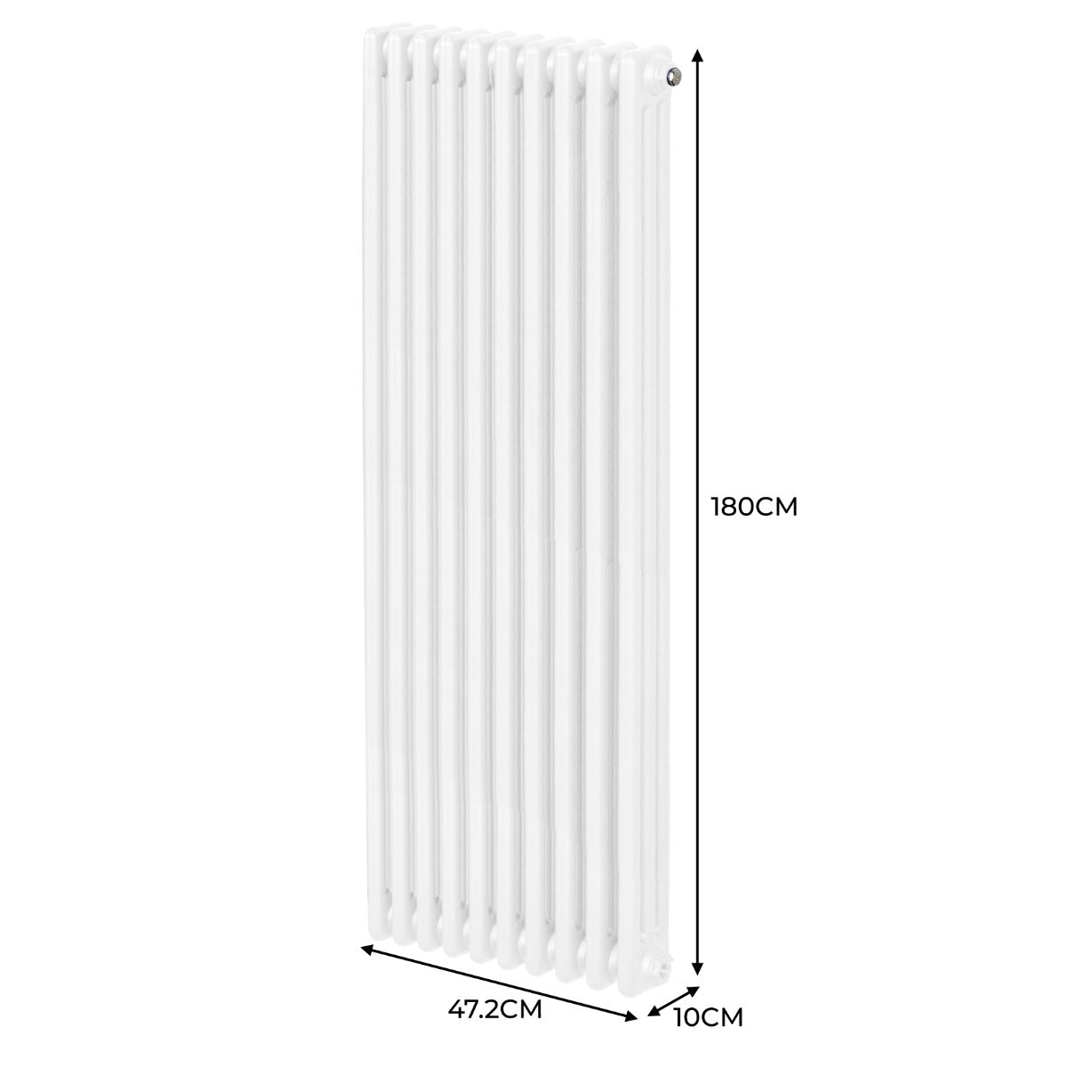 Traditional 3 Column Radiator - 1800 x 472mm - White - Used - Very Good