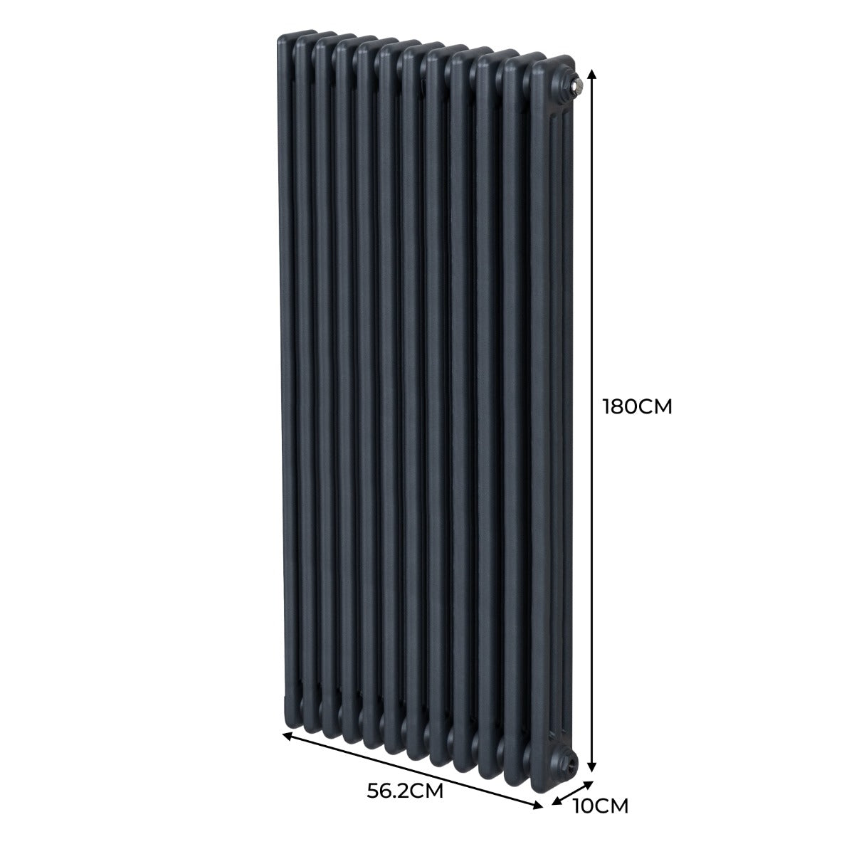 Traditional 3 Column Radiator - 1800 x 562mm - Anthracite Grey - Like New