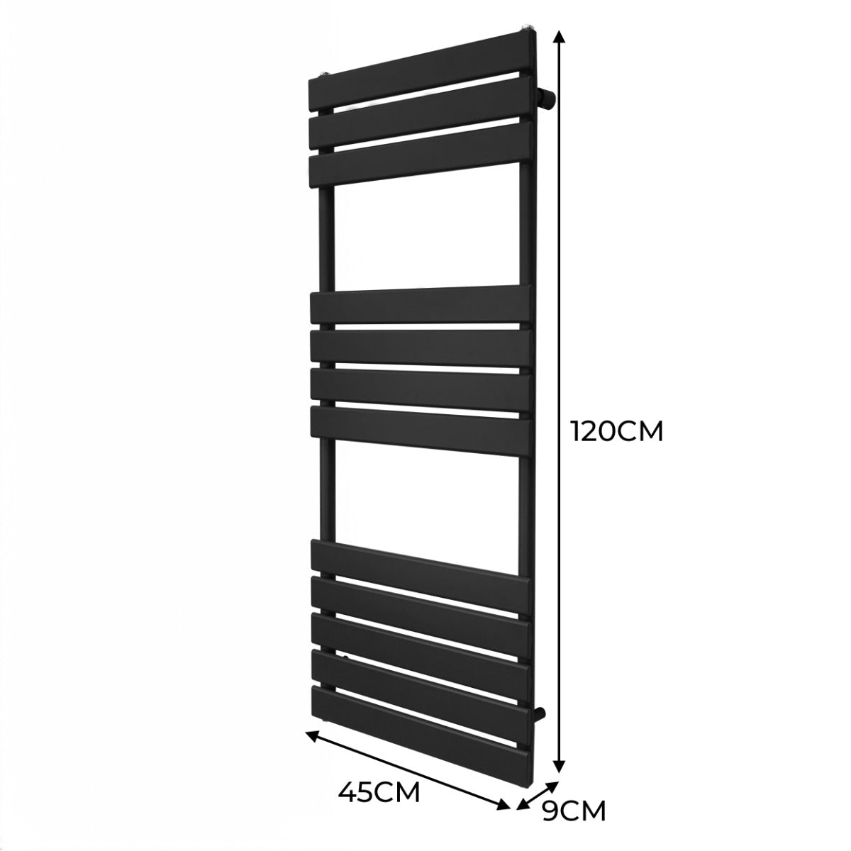 Flat Panel Towel Radiator – 1200mm x 450mm – Black - Used - Good