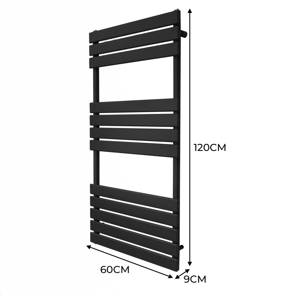 Flat Panel Towel Radiator – 1200mm x 600mm – Black - Used - Good