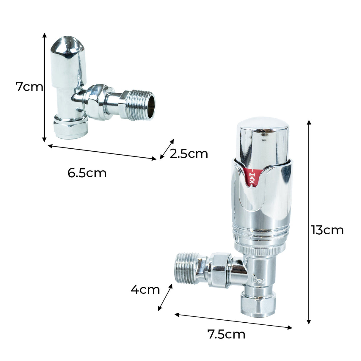 Chrome Thermostatic Radiator Valves - Like New