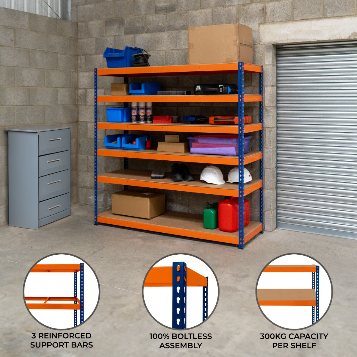 S-Rax 6 Shelf Racking - 180cm x 180cm x 60cm - Used - Good