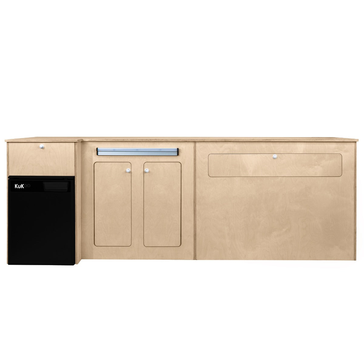 Camper Kitchen Pod & Black Compressor Fridge - RHD - Like New