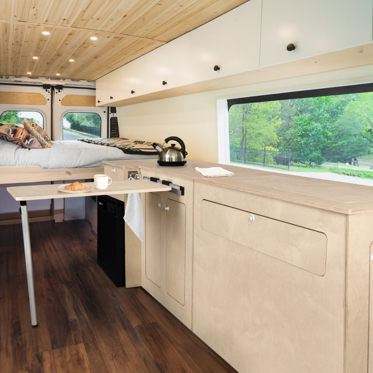 Camper Kitchen Pod & Black Compressor Fridge - RHD - Like New
