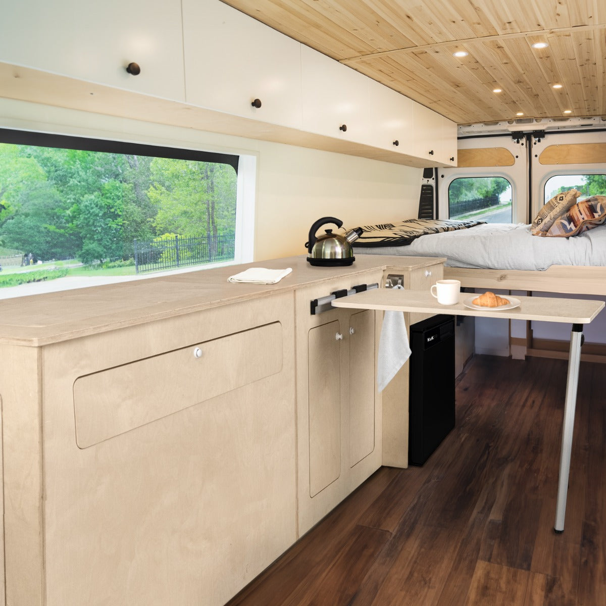 Camper Kitchen Pod & Black Compressor Fridge - LHD - Used - Good