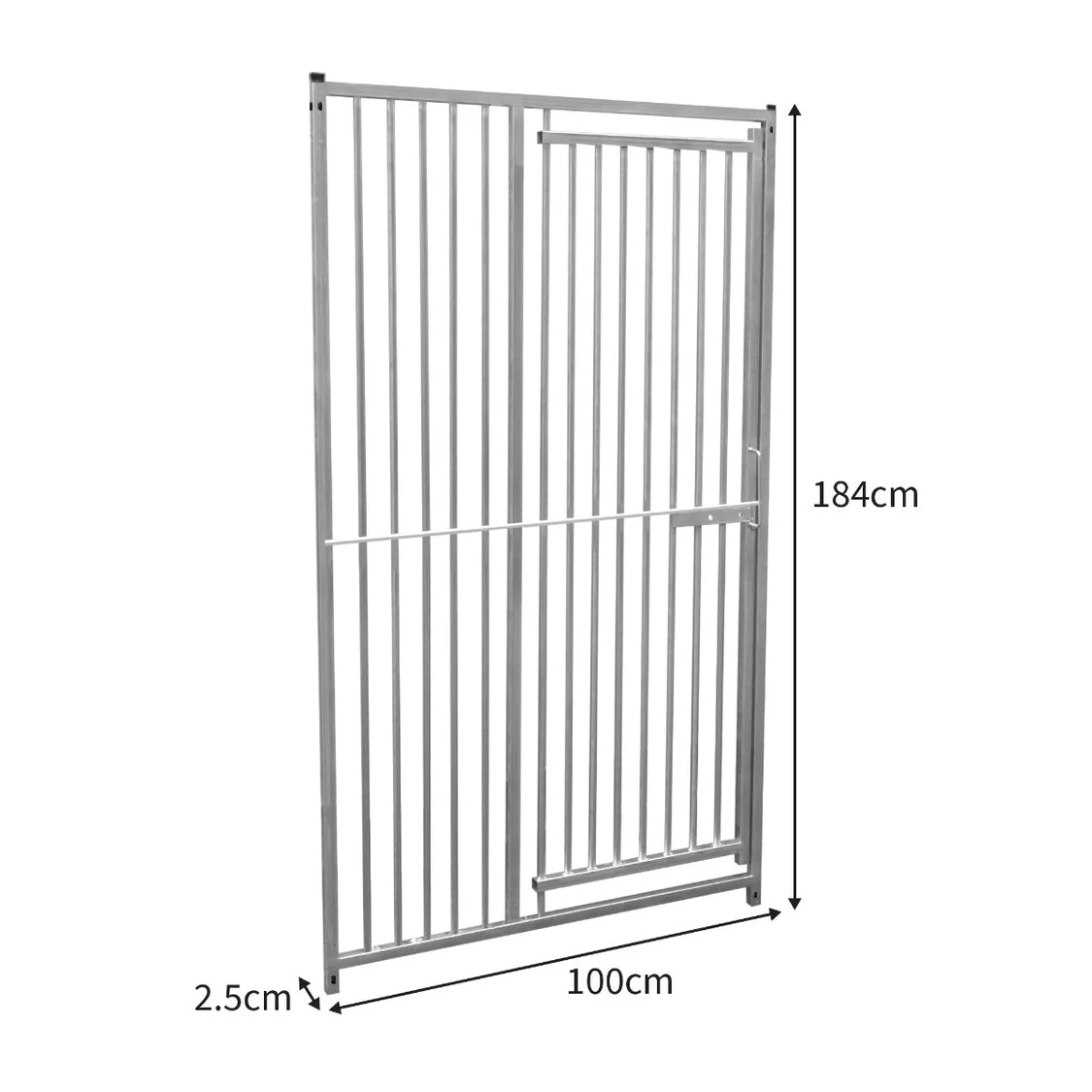 1m Dog Run Panel With Door – 5cm Bar Spacing - Used - Acceptable