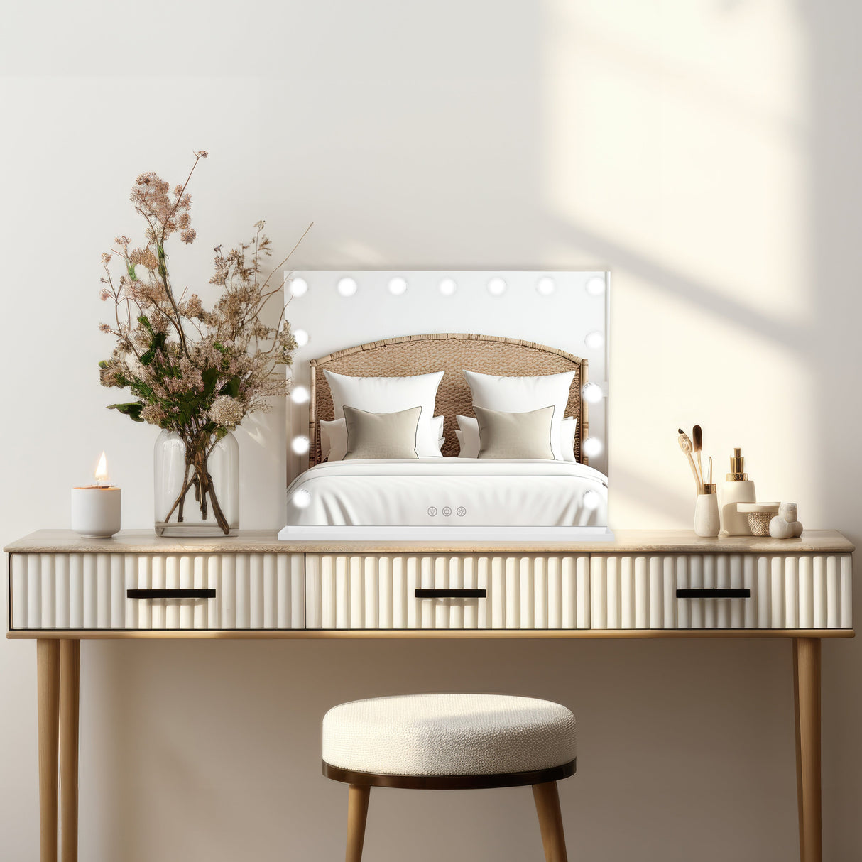 LED Bluetooth Mirror - 58 x 46cm - Used - Acceptable