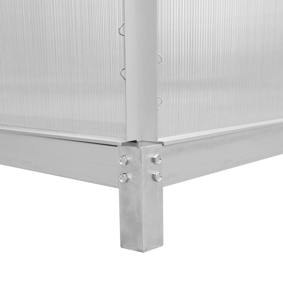 Polycarbonate Greenhouse 6ft x 10ft with Base – Silver - Like New