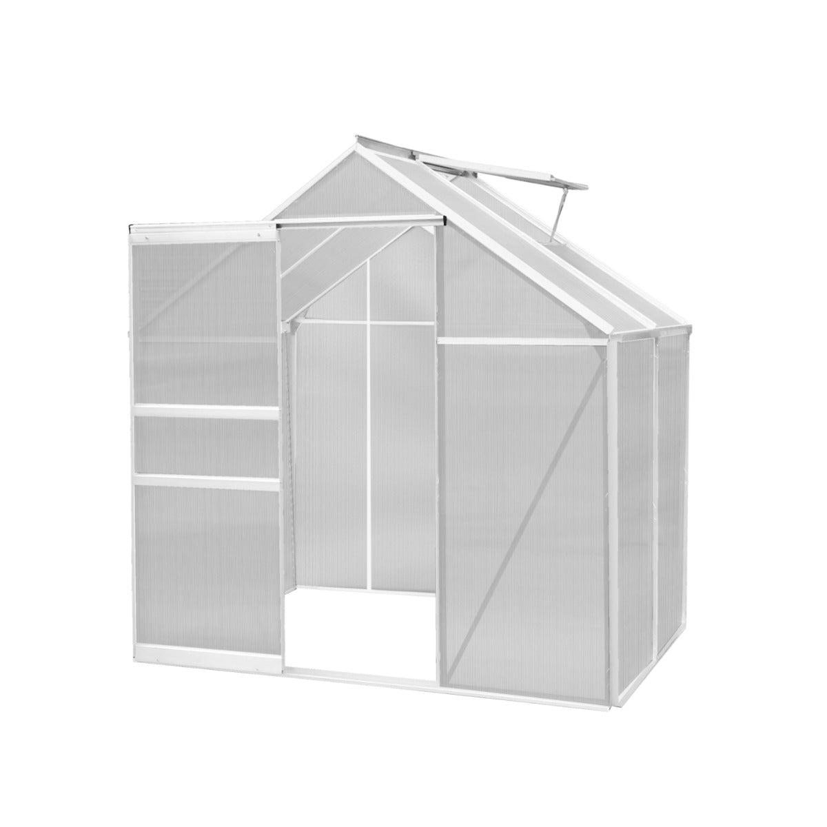 Polycarbonate Greenhouse 6ft x 4ft – Silver Frame Only - Used - Good