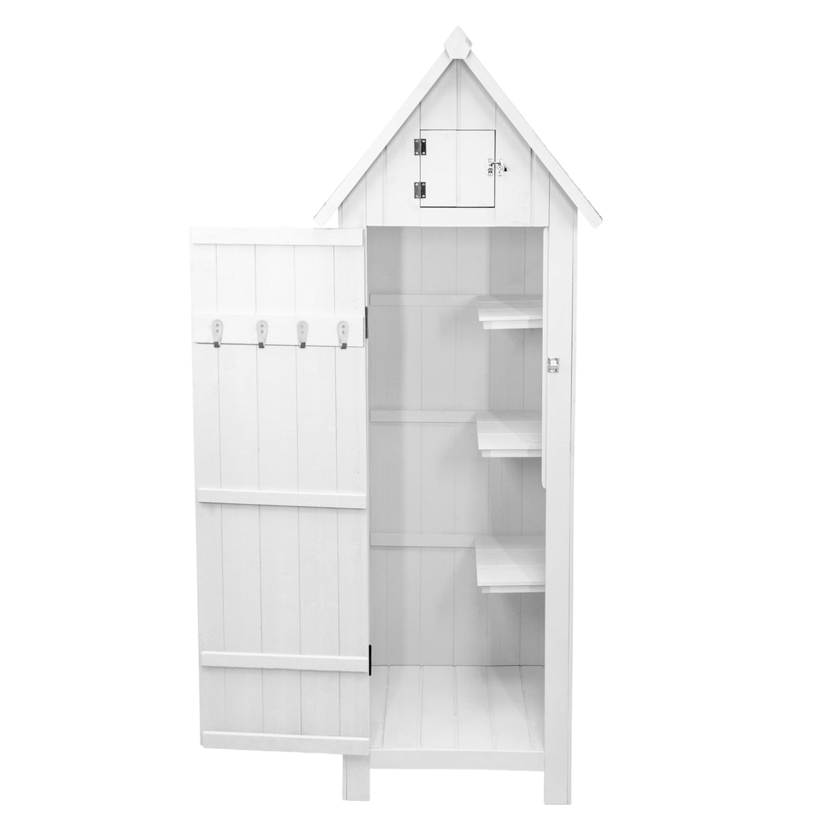 Wooden Garden Shed - White - Like New
