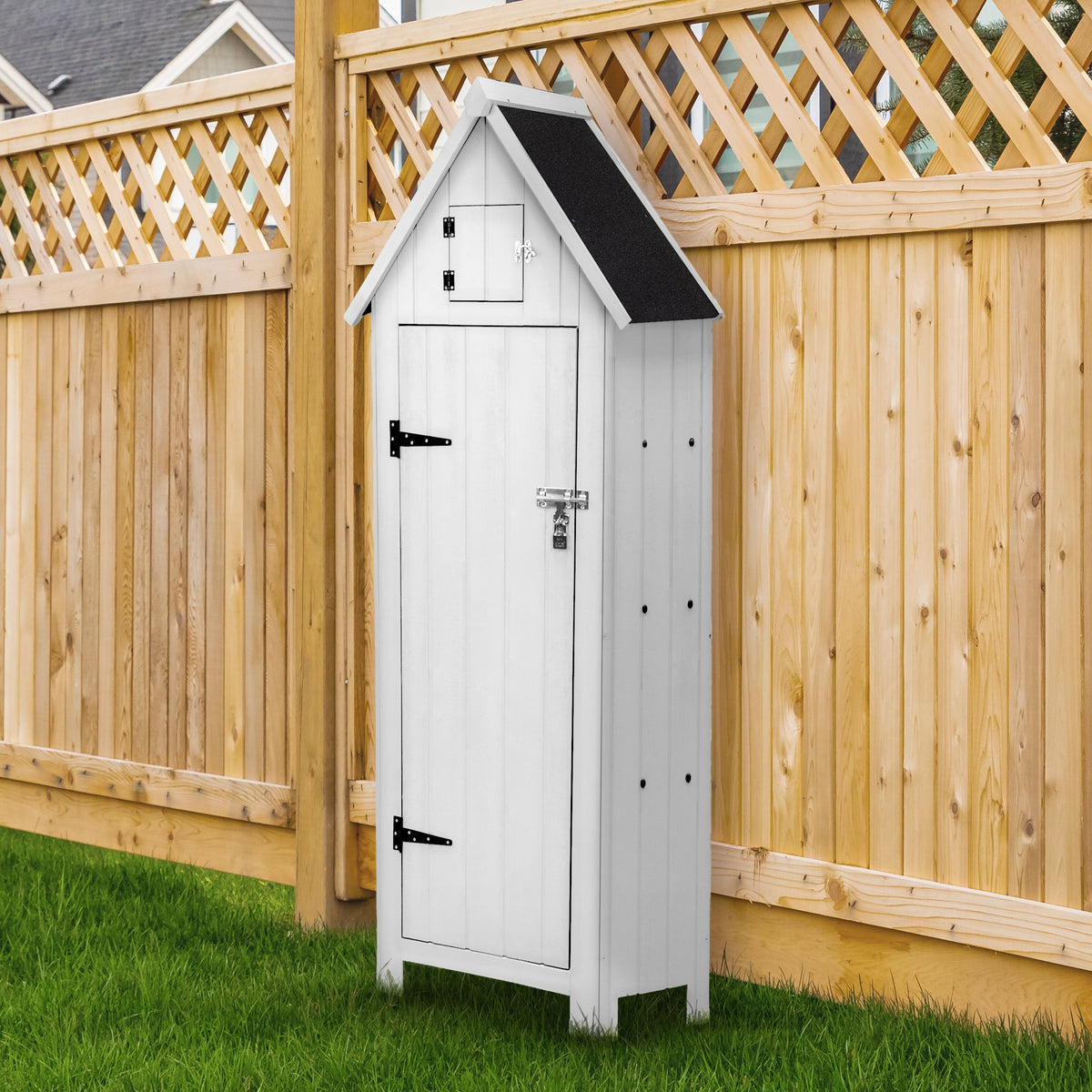 Wooden Garden Shed - White - Like New
