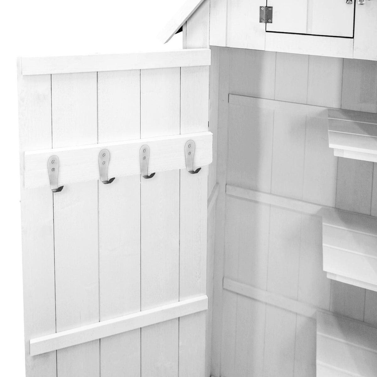 Wooden Garden Shed - White - Like New