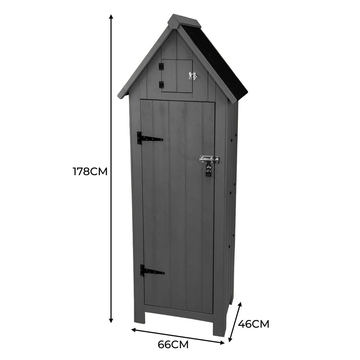 Wooden Garden Shed - Dark Grey - Like New