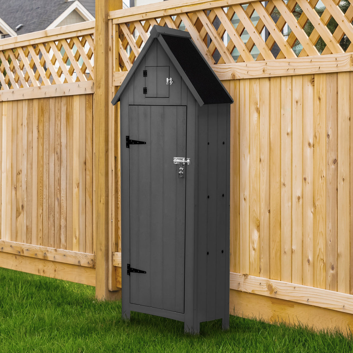 Wooden Garden Shed - Dark Grey - Like New