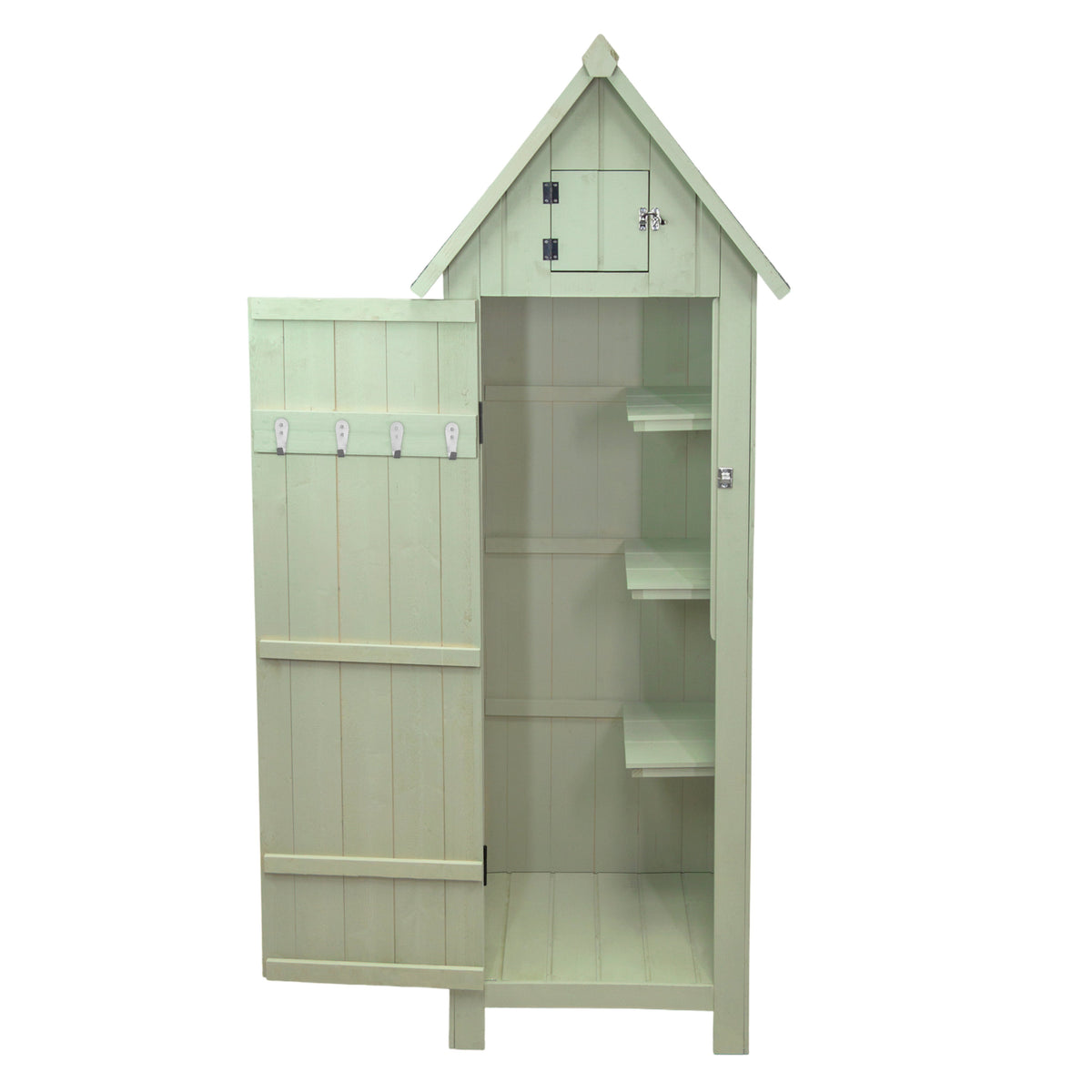 Wooden Garden Shed - Green - Used - Acceptable
