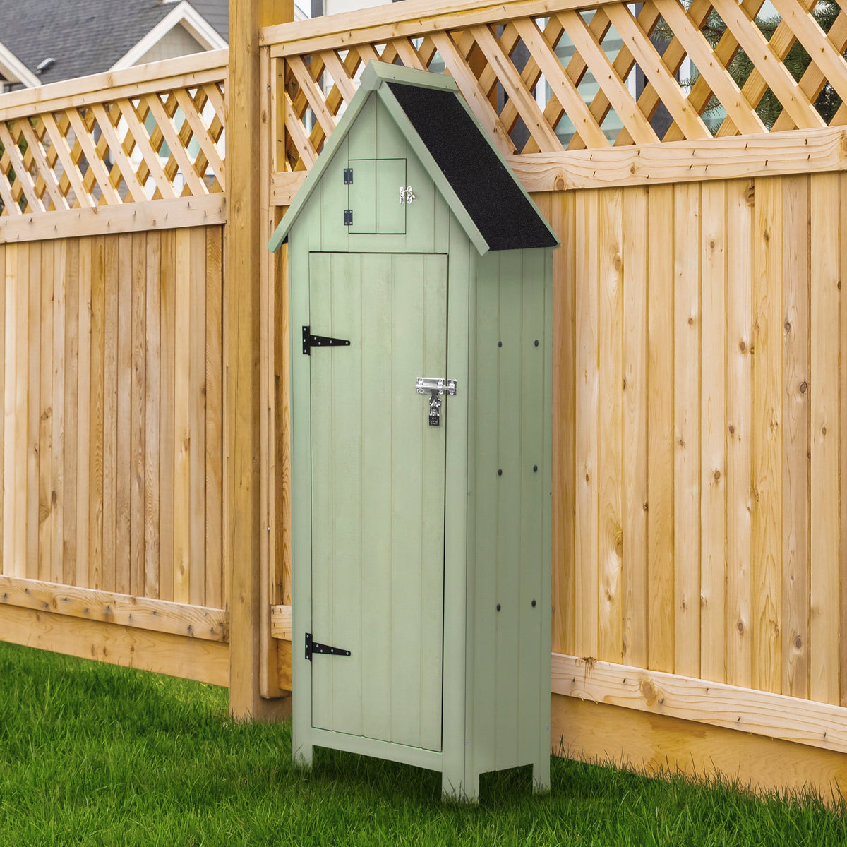 Wooden Garden Shed - Green - Used - Acceptable