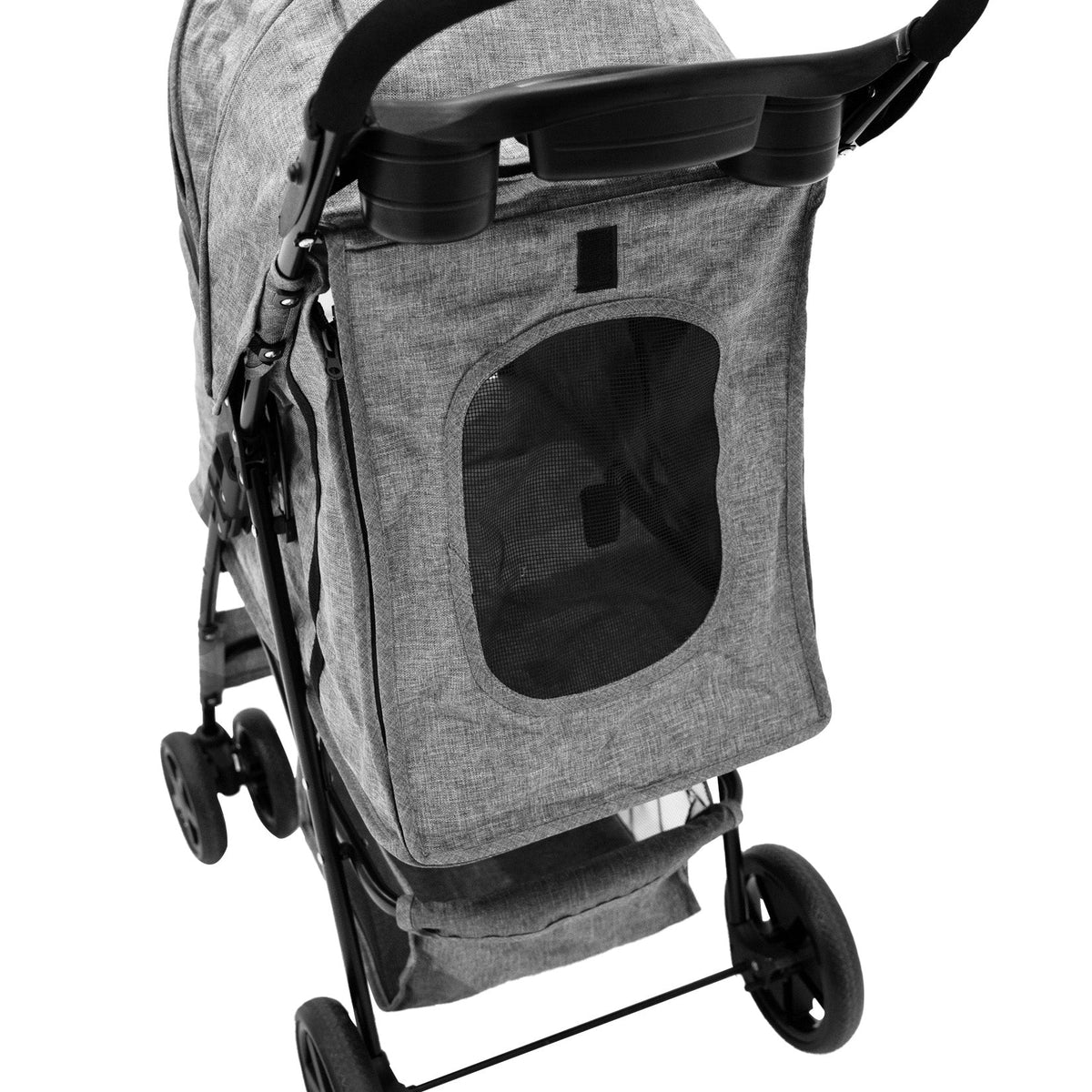 Pet Stroller with Rain Cover - Woven Grey - Like New