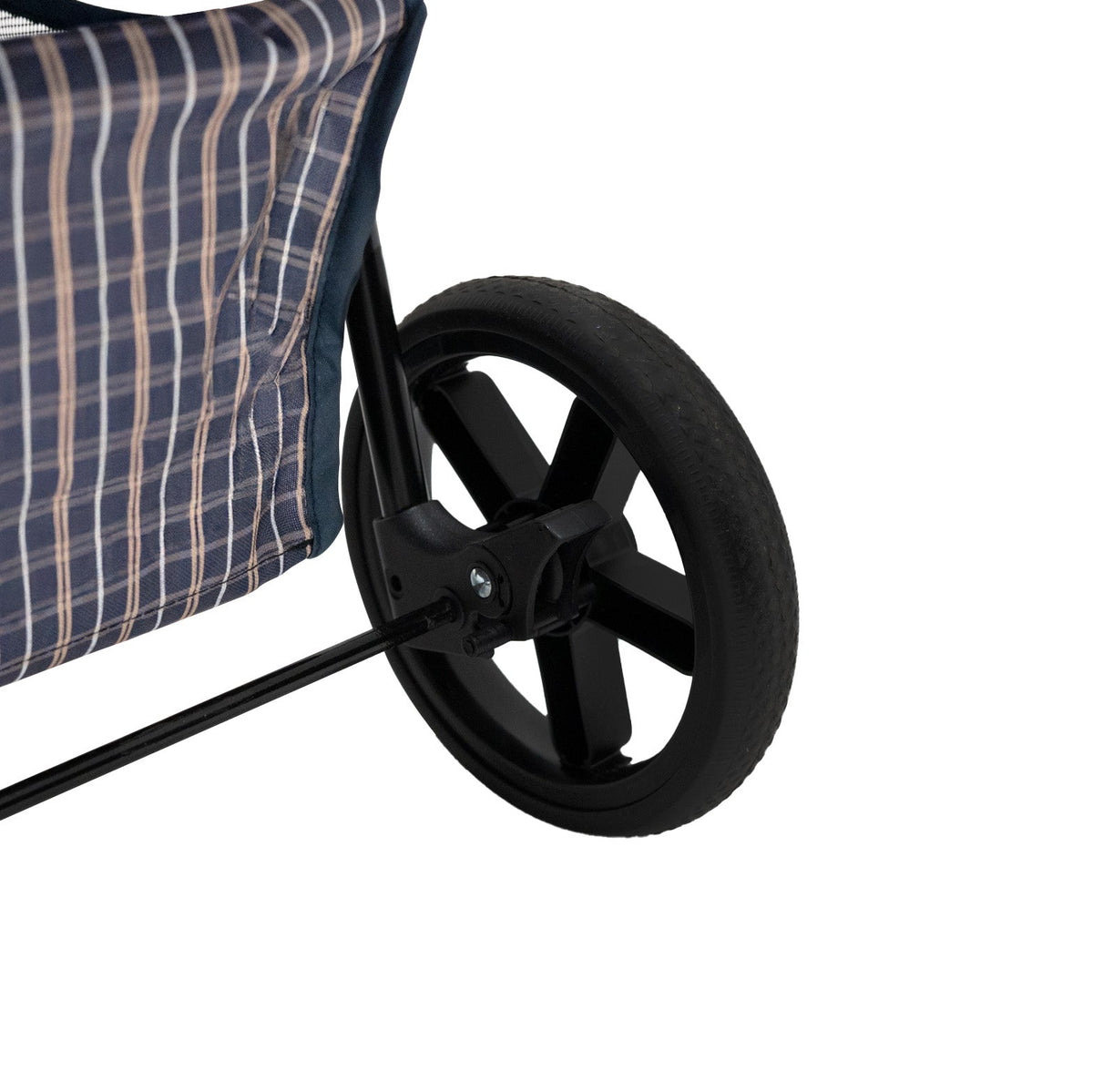 Pet Stroller with Rain Cover – Blue Tartan - Used - Acceptable