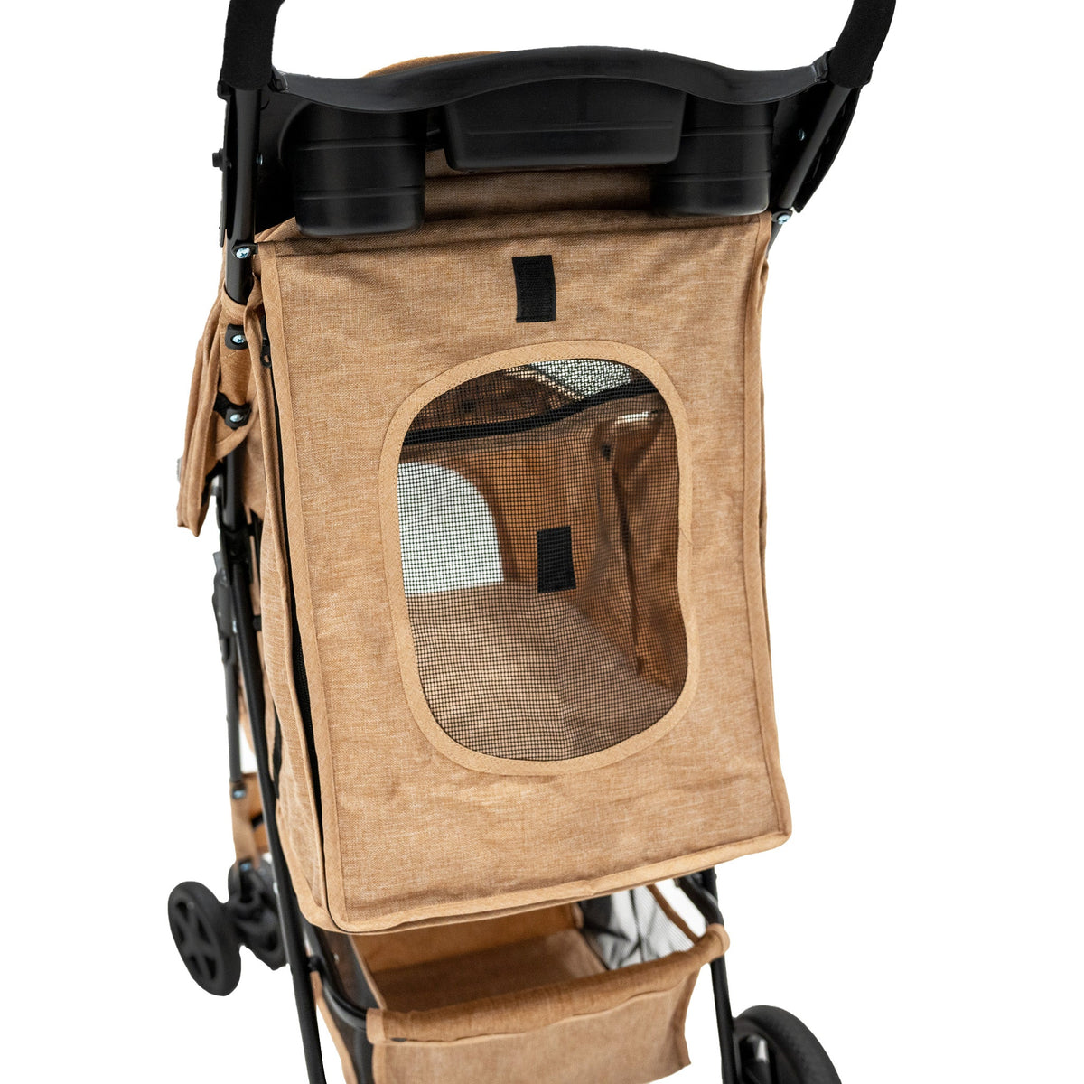 Pet Stroller with Rain Cover – Woven Beige - Used - Good
