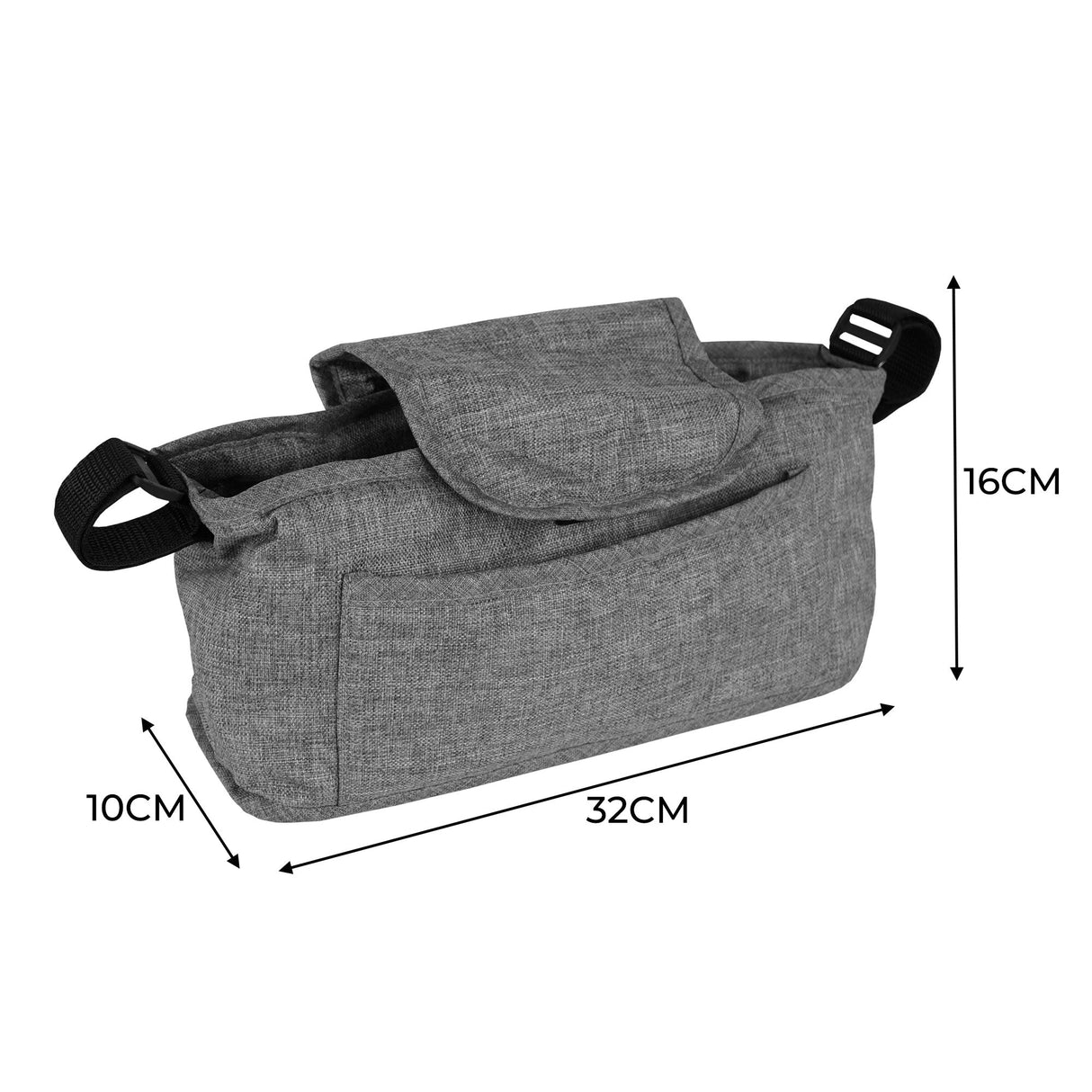 Pet Stroller Caddy Bag - Woven Grey - Used - Acceptable